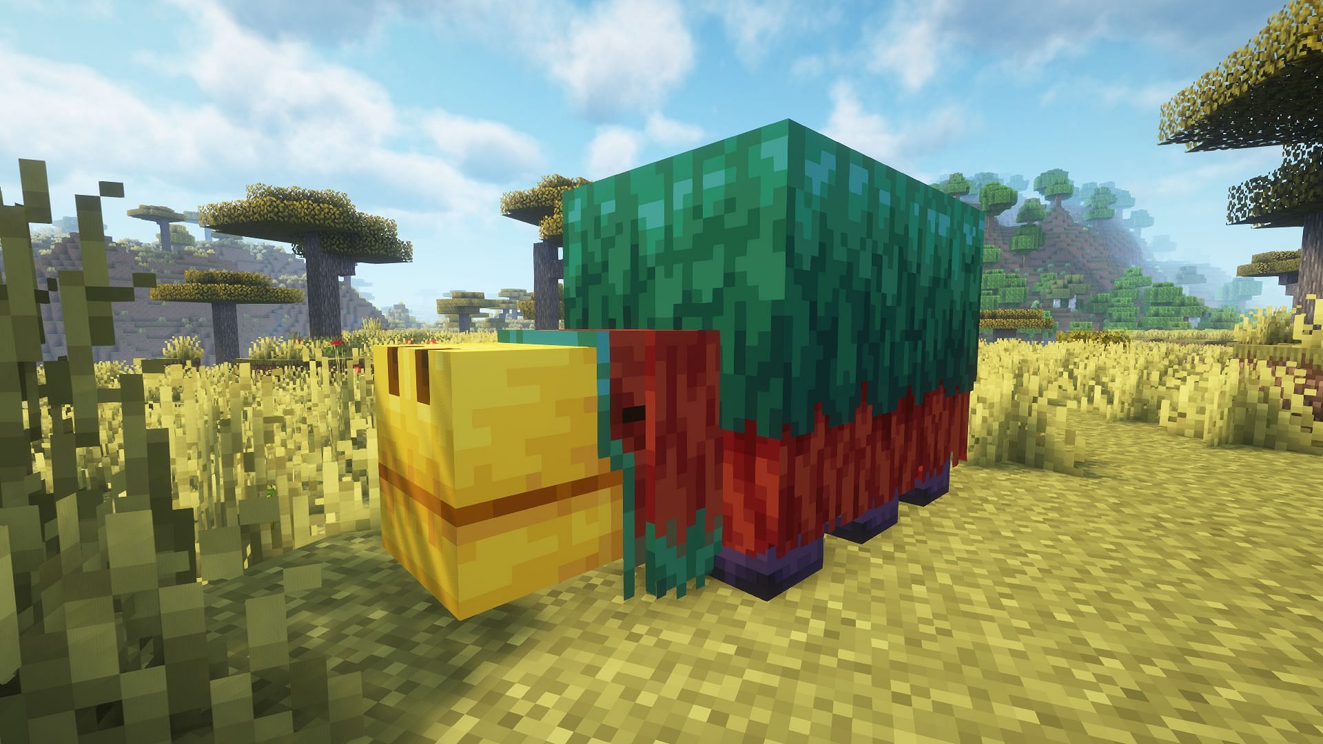 A sniffer in a savanna biome (Image via Mojang)